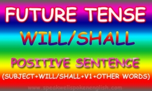 Will/Shall Positive sentence in Simple future tense |Top spo